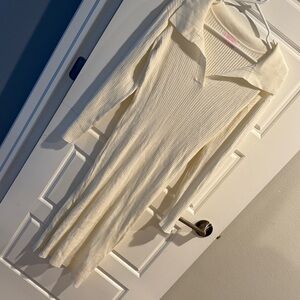 Pink Lily Cream Long Sleeve Dress